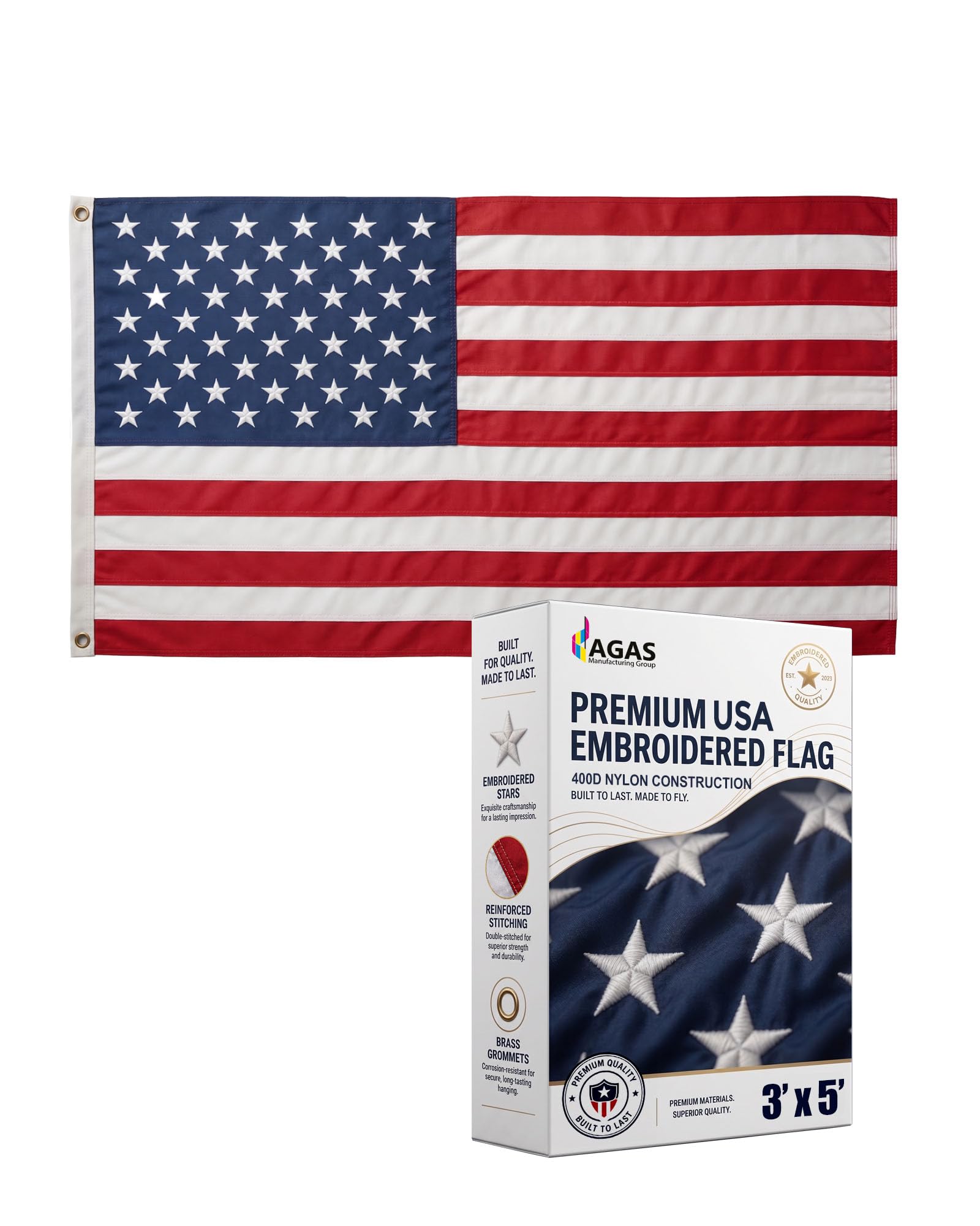 Amazon.com : AGAS US Flags 3 x 5 Ft for Outdoor - Extra Tough 400D